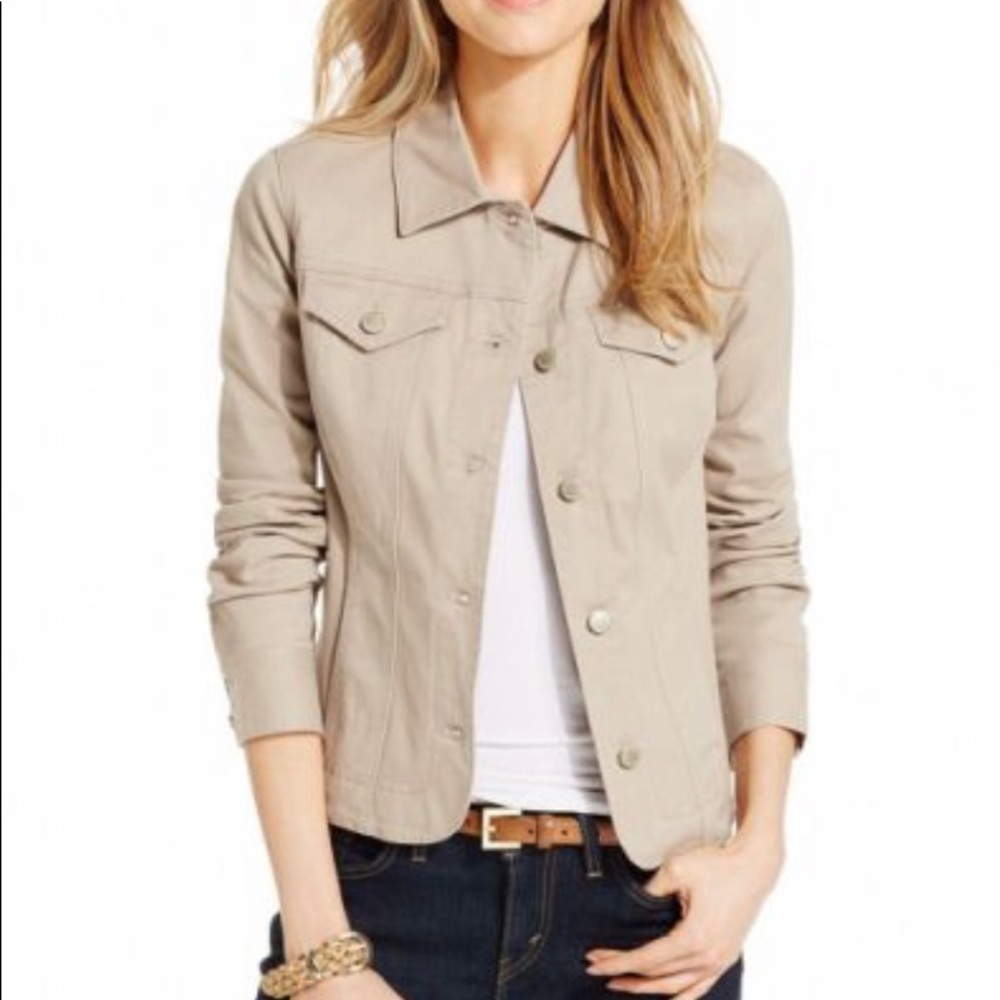 Charter club gray denim jacket XL NWOT